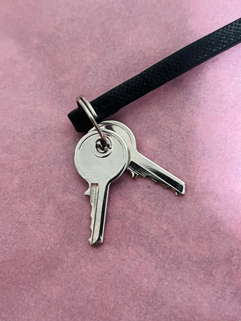 Authentic Prada Saffiano Leather Clochette, Padlock & Keys Set - Black - Picture 3 of 6